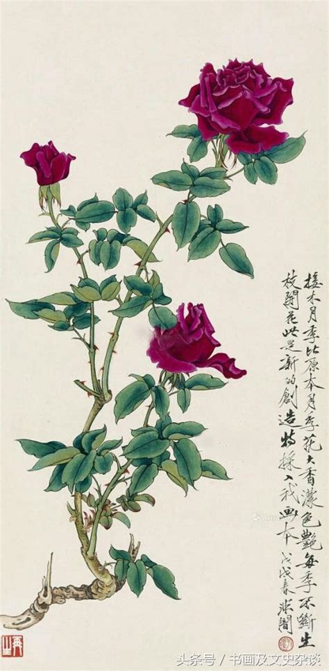 蘇少棠太太 國畫玫瑰花